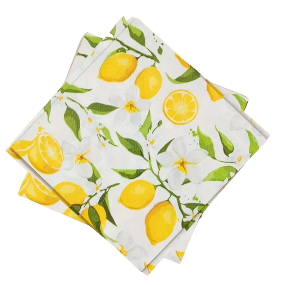 Panalisa Lemon Print Luncheon Paper Napkins, 20 ct